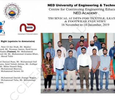 Successful Completion of Professional Certificate Short Course on Technical Audits at NED-UET