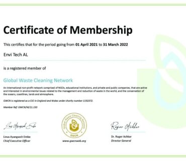 Envi Tech AL successfully Received GWCN Certificate